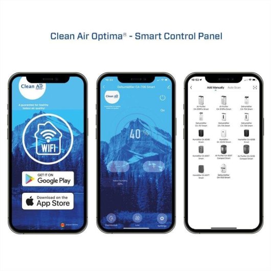 Deumidificatore Clean Air Optima CA-702 Smart HEPA UV-C 20m² 5L