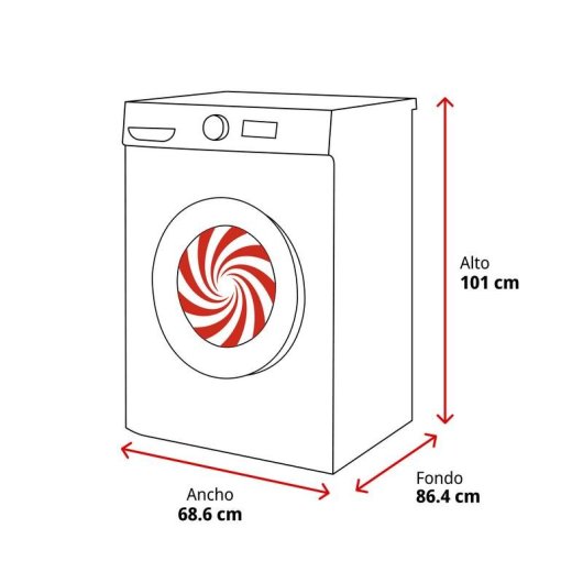 Lavadora Infiniton WM-H180DBM Carga Frontal 18 kg 1000 rpm Clase D Blanca Vapor Care
