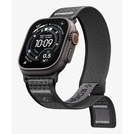 Bracelet Spigen Athlex Air 2 Apple Watch Ultra 49 mm textile noir orange