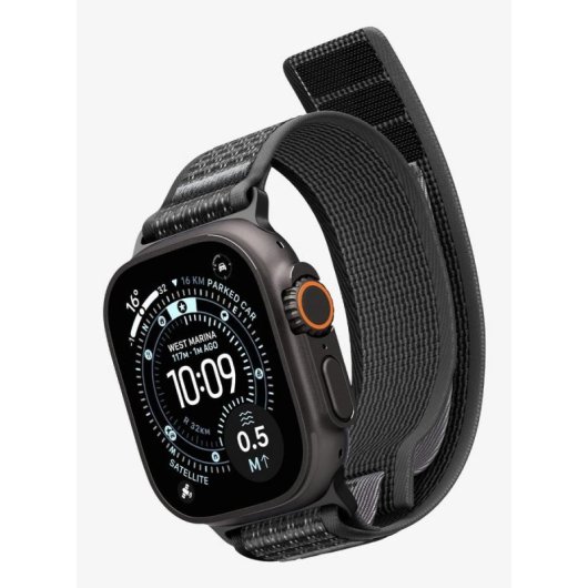 Bracelet Spigen Athlex Air 2 Apple Watch Ultra 49 mm textile noir orange