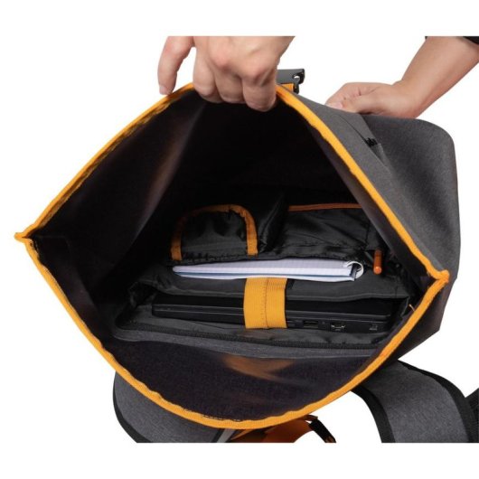 Mochila Exacompta Exactive Young 15,6 polegadas impermeavel compartimento PC cinza