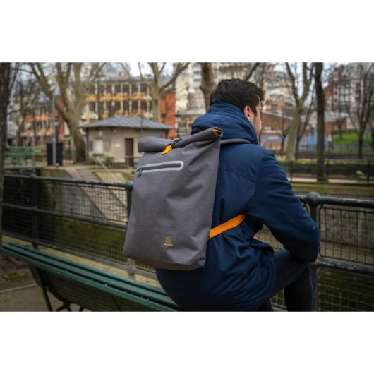 Mochila Exacompta Exactive Young 15,6 polegadas impermeavel compartimento PC cinza