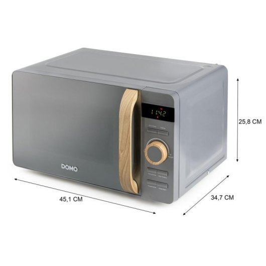 Micro-ondes Domo DO3420 20L 700W 5 niveaux 8 programmes Finition Bois