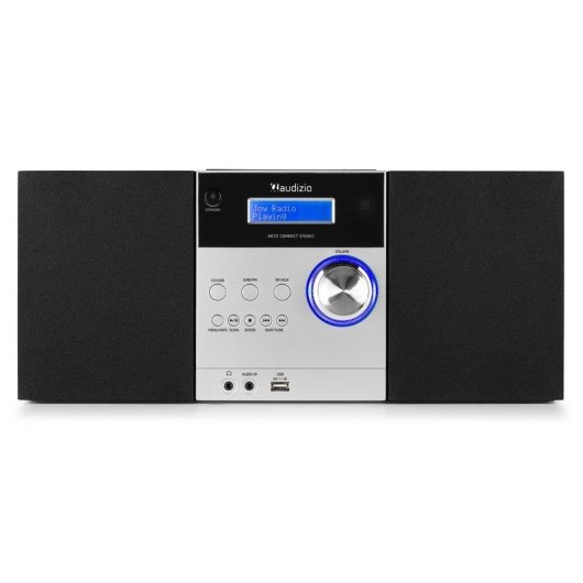 Microcadeia Audizio Metz 30W RMS Bluetooth USB CD Rádio DAB+ Comando