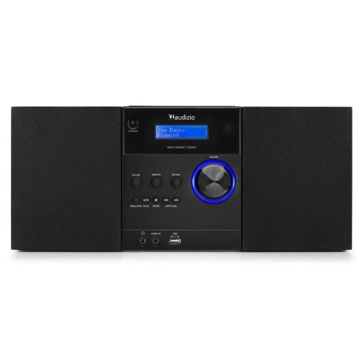 Microcadeia Audizio Metz 30W RMS Bluetooth Rádio USB CD DAB+ Comando ecrã LCD