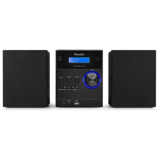 Microcadeia Audizio Metz 30W RMS Bluetooth Rádio USB CD DAB+ Comando ecrã LCD