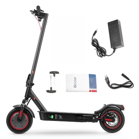 Iscooter I9 Max Patinete Eléctrico Delantero 10'' - 36v10ah, Motor 500w, Autonomía 30-40km, Doble Amortiguación, Neumáticos Sólidos De Panal, Compatible Con Minirobotapp