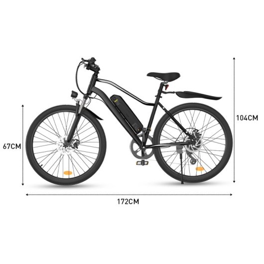 Iscooter Eb3 26" Electric Bike For Adults - 36v 10.4ah, 500w Motor, 70-100km Range, Front & Rear Suspension, Non-folding