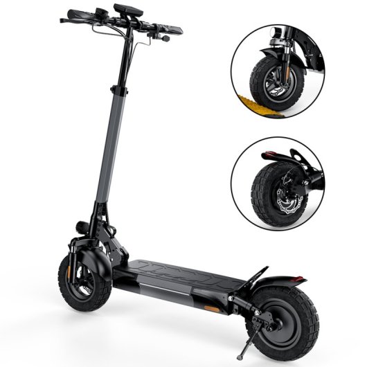 Patinete elétrico iScooter W9 1000W Autonomia 45km Rodas 10in Infláveis Preto