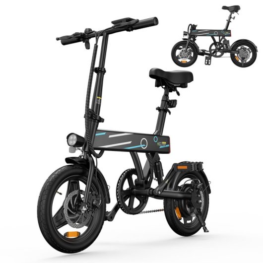 Iscooter Eb1 Bicicleta Eléctrica Plegable 14'', 36v 7.8ah, Motor 350w, Autonomía 30-40km, Suspensión Trasera, Carga Máxi