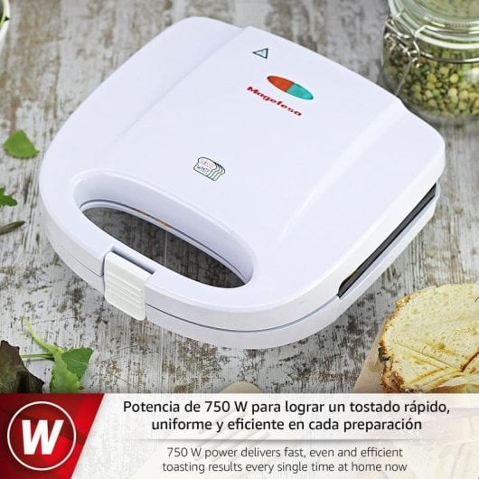 Sandwichera Magefesa 3126 Noir 750 W plaques antiadhésives poignée froide