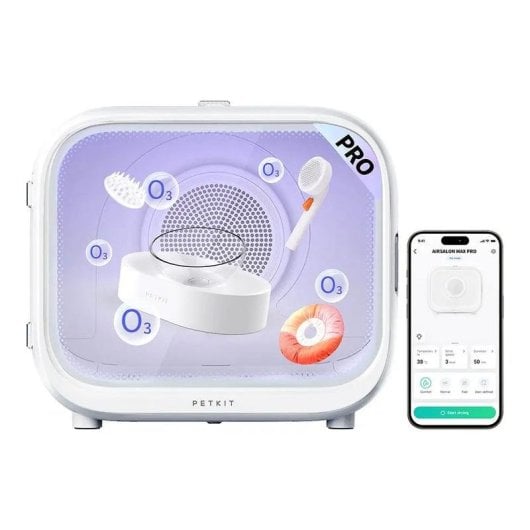 Secador para mascotas PETKIT AirSalon Max Pro cabina automática 60L control app blanco