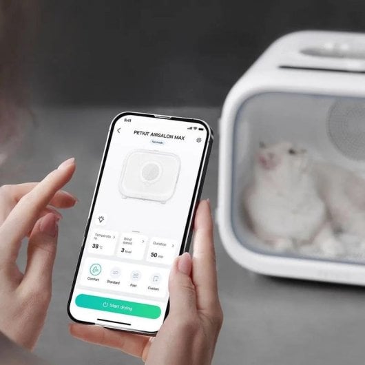 Secador para mascotas PETKIT AirSalon Max Pro cabina automática 60L control app blanco
