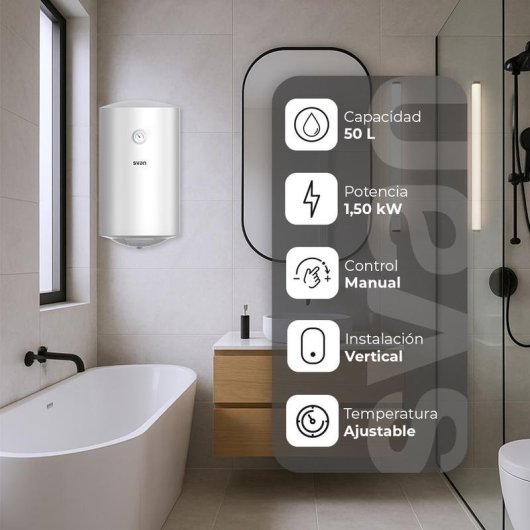Termo elétrico SVAN 50L 1500W vertical aço esmaltado controle manual