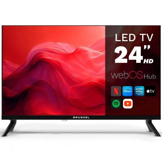 TV Grunkel LED LED-24PBW 24" HD 60Hz Smart TV WebOS HDR USB-PVR Wi-Fi