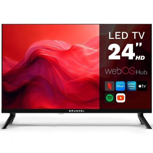 TV Grunkel LED LED-24PBW 24" HD 60Hz Smart TV WebOS HDR USB-PVR Wi-Fi
