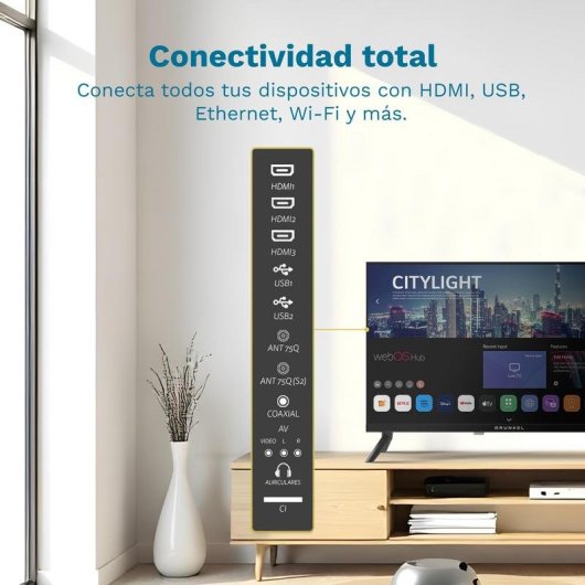 TV Grunkel LED LED-24PBW 24" HD 60Hz Smart TV WebOS HDR USB-PVR Wi-Fi