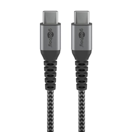 Cavo Goobay 49301 USB-C 0,5 m tessuto intrecciato nero grigio