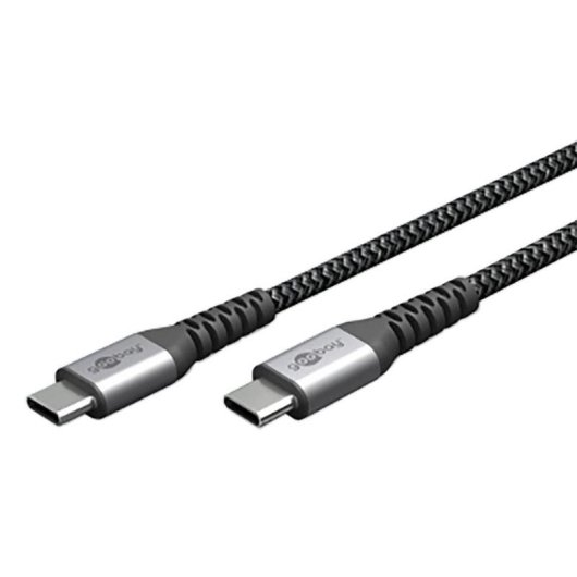 Cavo Goobay 49301 USB-C 0,5 m tessuto intrecciato nero grigio