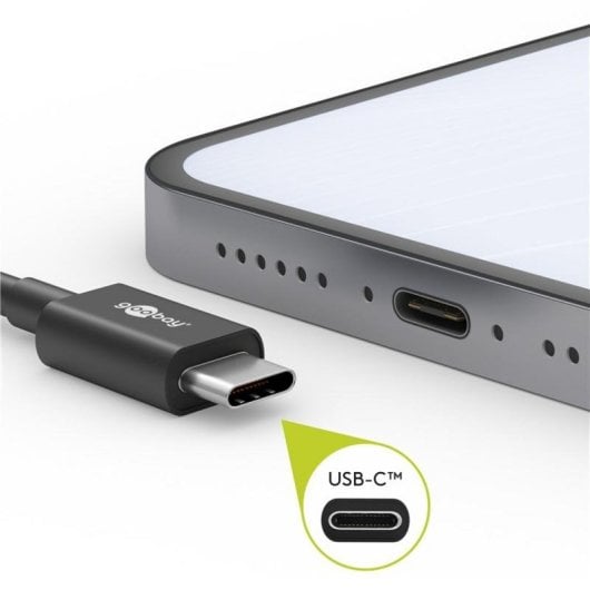 Cavo Goobay 49303 USB-C 2 m SuperSoft Textile Grigio Argento