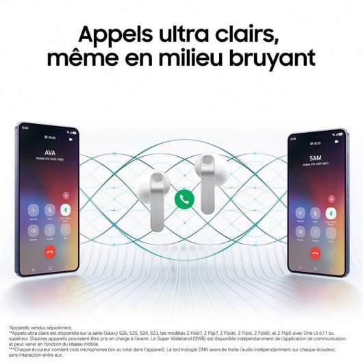 Auriculares Samsung Galaxy Buds4 inalámbricos Bluetooth 6.1 con Cancelación de Ruido y micrófono, IP54, negros