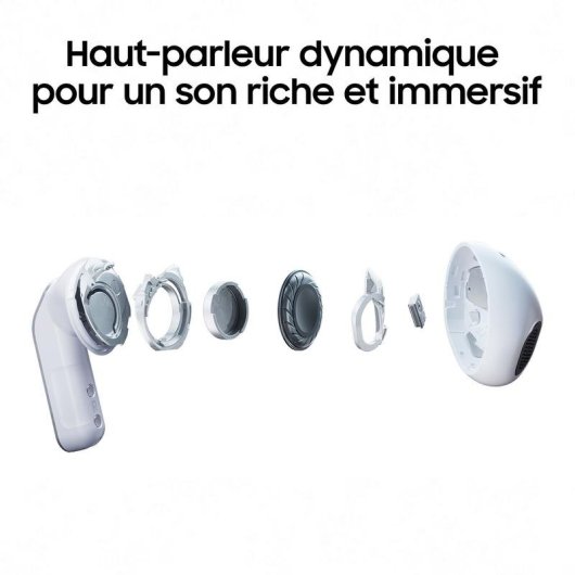 Auriculares Samsung Galaxy Buds4 inalámbricos Bluetooth 6.1 con Cancelación de Ruido y micrófono, color blanco