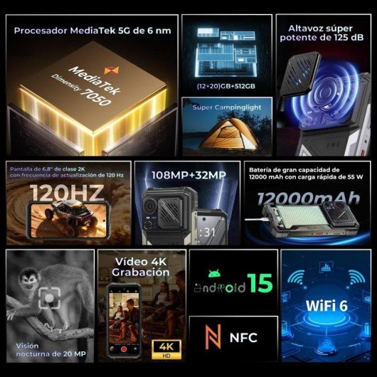 HOTWAV Hyper 8 Pro 5G 12GB 512GB 6.8" Noir