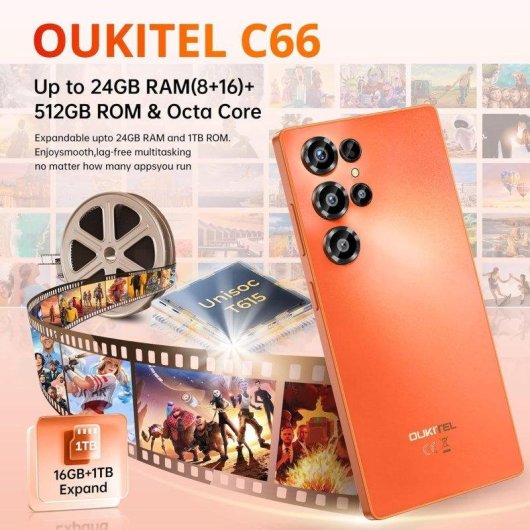 Oukitel C66 4G 8GB 512GB 6.73" Naranja