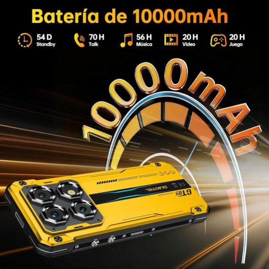 Oukitel WP60 5G 12 Go Orange 7,2" 512 Go Smartphone ultra-résistant