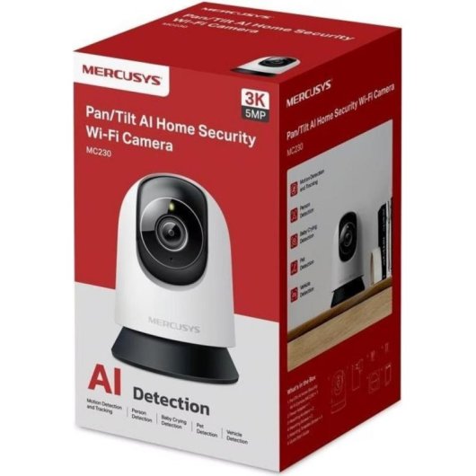 Caméra de surveillance Mercusys MC230 3K Vision Nocturne Intérieure IA Audio Bidirectionnel Contrôle Vocal