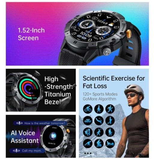 Cubot C29 Bluetooth 1,52" IPS TFT Nero 100 sport SpO2 Cardiofrequenzimetro Sonno