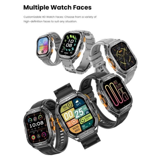 Cubot GT 3 Bluetooth GPS 1,96" AMOLED Acciaio Argento Taglia Unica SOS SpO2