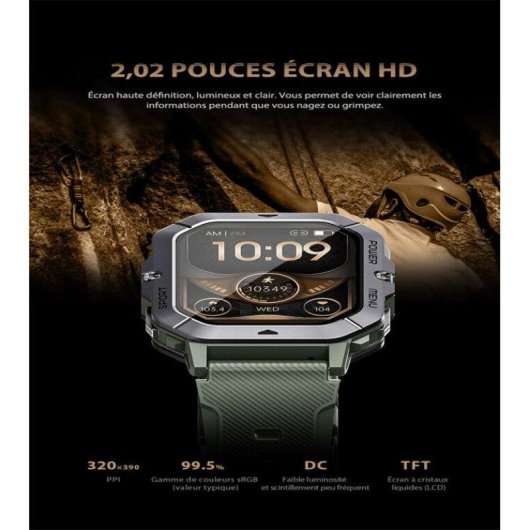 Cubot C28 Bluetooth 2,02" IPS TFT Nero Autonomia 10gg SpO2 Cardiofrequenzimetro 100 Sport