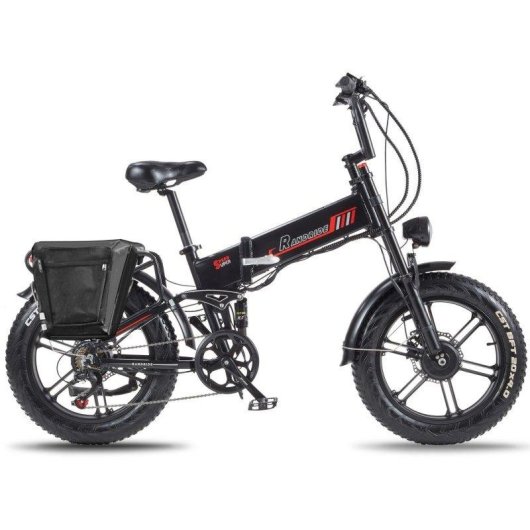 Bicicletta elettrica RANDRIDE Yx 20m 1000W 48V 20Ah Freni idraulici Nera