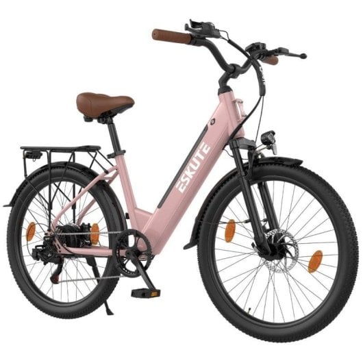 Bicicleta eléctrica Eskute C100 Plus 250 W 36 V 13 Ah rosa