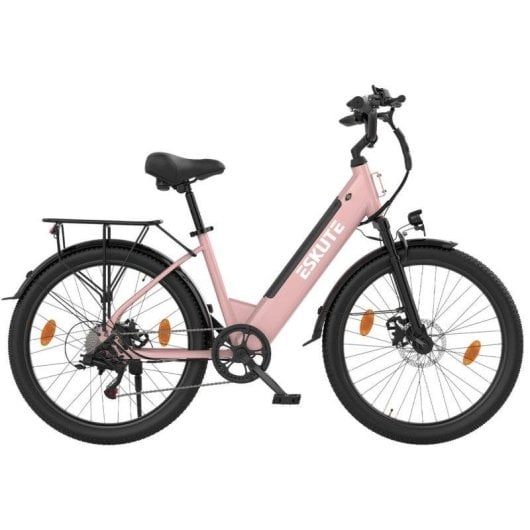 Bicicleta eléctrica Eskute C100 Plus 250 W 36 V 13 Ah rosa