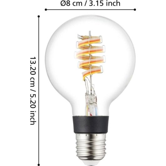 Bombilla inteligente EGLO 110406 E27 G80 RGBW 806 lm regulable Matter ZigBee