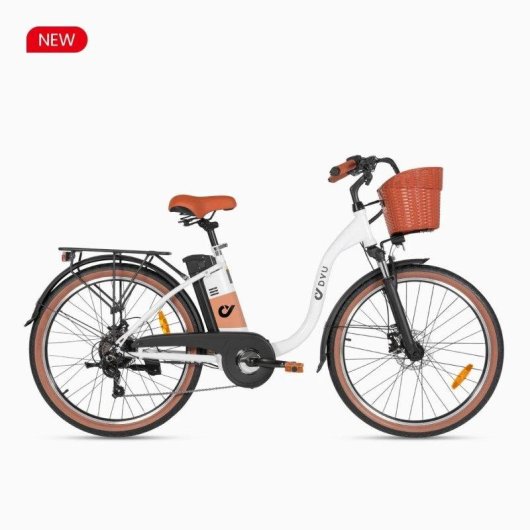 Bicicletta elettrica DYU C6 Pro 26 Bianca 250 W 36V 15,6Ah 80 km