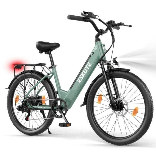 Bicicleta eléctrica Eskute C100 Plus 250 W 36 V 13 Ah neumáticos 26" cian