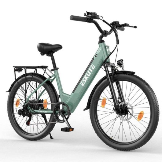 Bicicleta eléctrica Eskute C100 Plus 250 W 36 V 13 Ah neumáticos 26" cian