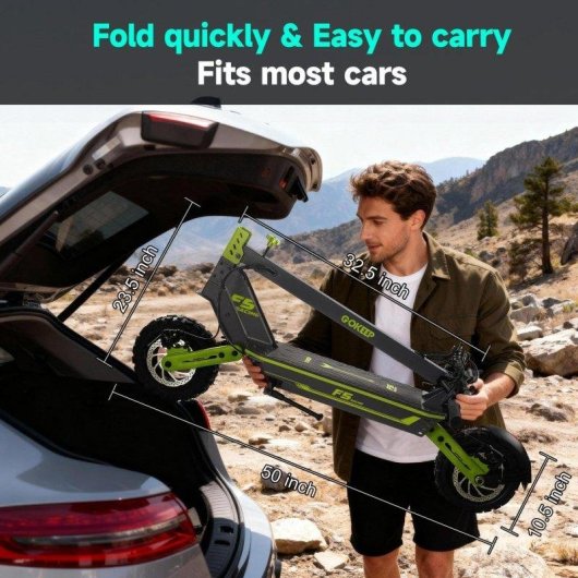 Monopattino elettrico GOKEEP F5 1000W Autonomia 70km Ruote 11 pollici Doppia sospensione Verde