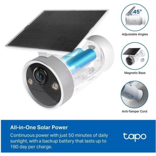 Cámara IP TP-Link Tapo C465 4K Visión Nocturna Exterior IA Panel Solar Audio Bidireccional