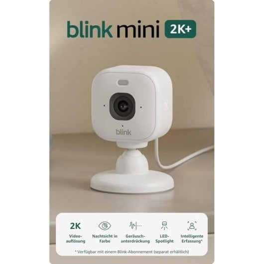 Câmera de vigilância Blink Mini 2K Visão Noturna Interna Controle por Voz Áudio Bidirecional