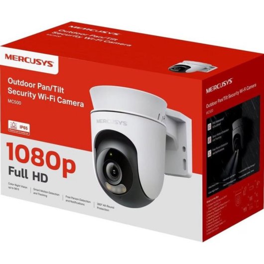 Caméra de surveillance Mercusys MC500 FullHD Vision Nocturne Extérieure Contrôle Vocal Audio Bidirectionnel