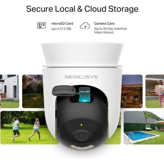 Caméra de surveillance Mercusys MC500 FullHD Vision Nocturne Extérieure Contrôle Vocal Audio Bidirectionnel