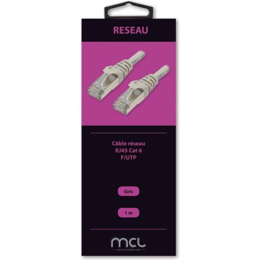 Câble réseau MCL FCC6BMZ-1M Cat6 1 m F/FTP RJ-45 blindé gris