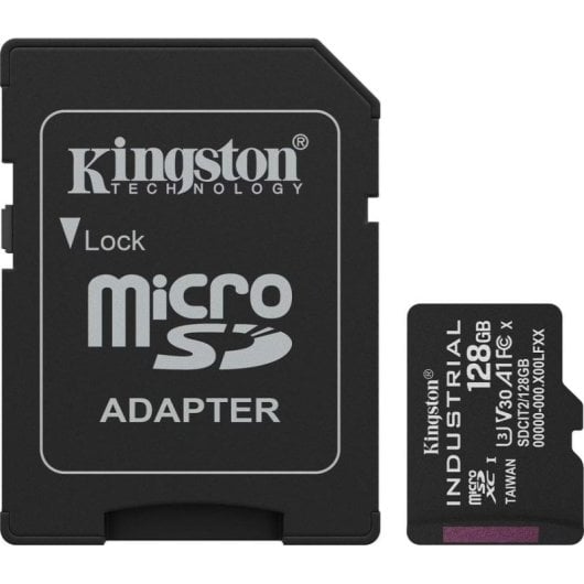 Scheda Kingston microSDXC Industrial 128GB UHS-I Classe 10 pSLC con adattatore SD