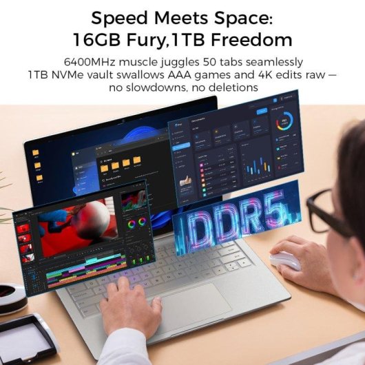 Portatile Ninkear S14 14" AMD Ryzen 5 7535HS 16GB 1TB SSD Windows