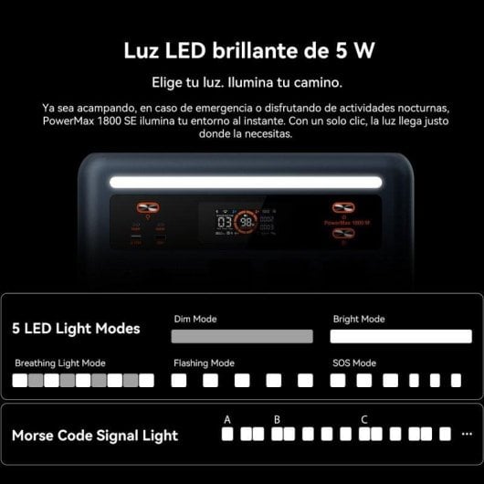 Estación de energía OSCAL PowerMax 1800 SE 1024Wh 10 puertos Batería Li-ion Carga solar rápida Pantalla LCD