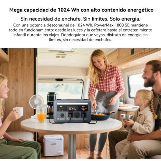 Estación de energía OSCAL PowerMax 1800 SE 1024Wh 10 puertos Batería Li-ion Carga solar rápida Pantalla LCD